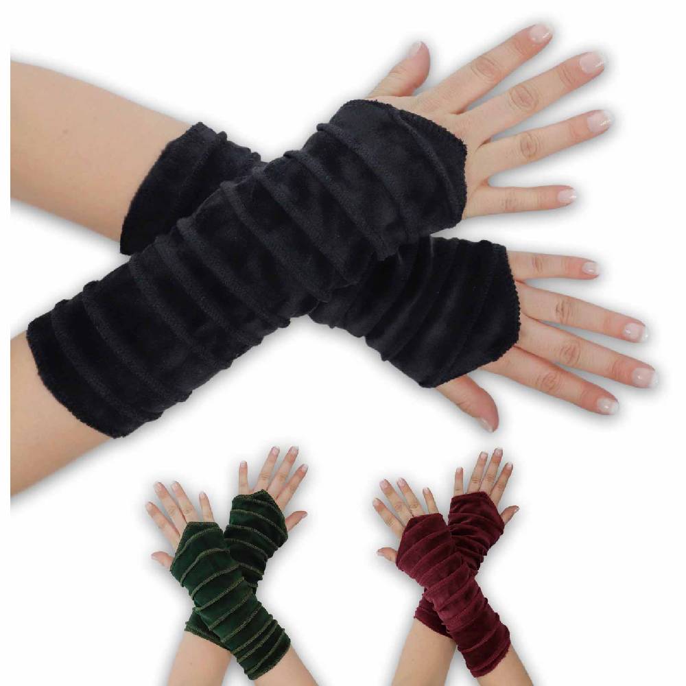 Kunst Und Magie Kunst und Magie Samt Armstulpen Stulpen Handwärmer Handschuhe