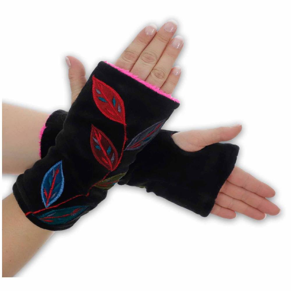 Kunst Und Magie Kunst Und Magie Samt Armstulpen Wendbare Stulpen Handwärmer 2in1