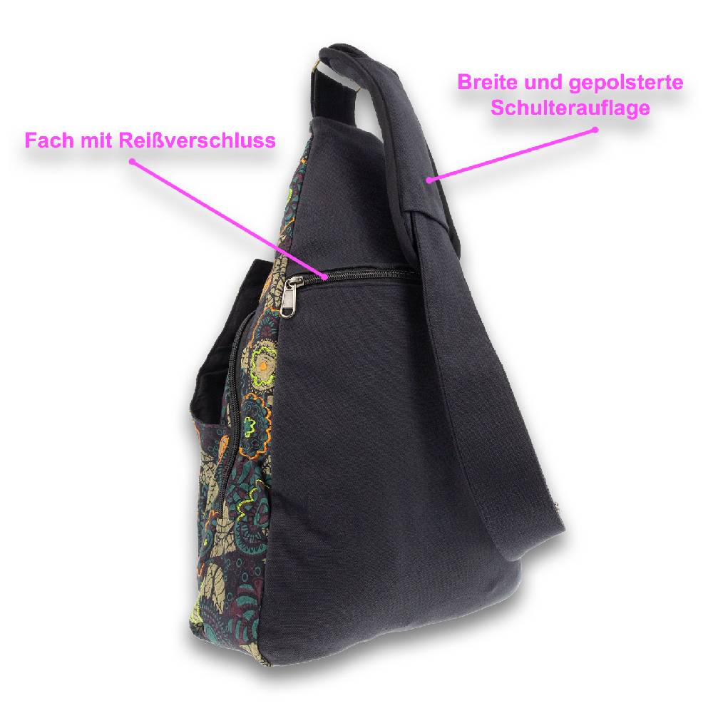 Kunst Und Magie Kunst Und Magie Sling Bag Hippie Goa Bodybag Schultertasche Mandala Rucksack L