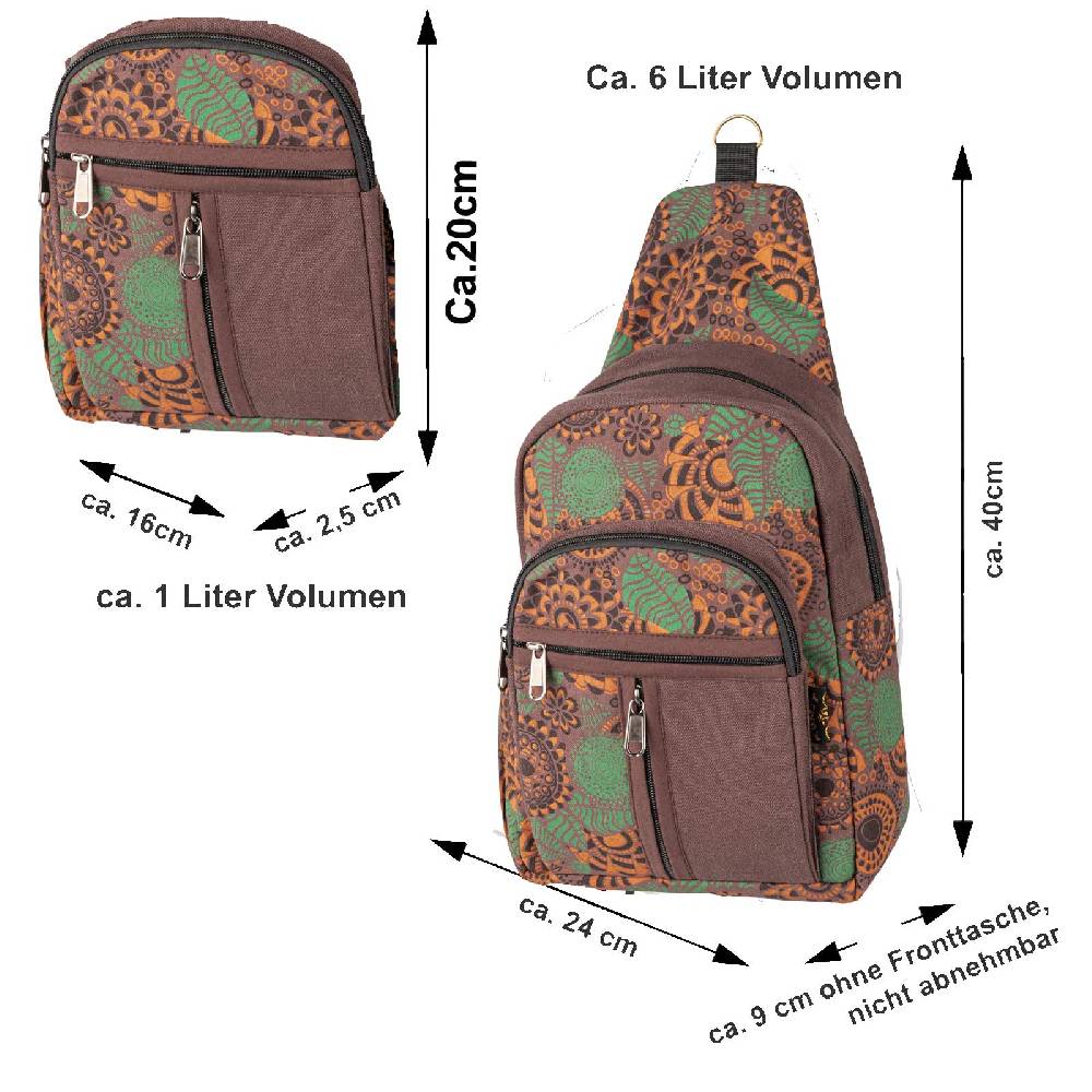 Kunst Und Magie Kunst Und Magie Sling Bag Schultertasche Hippie Goa Bodybag Crossbody Rucksack Bunt M