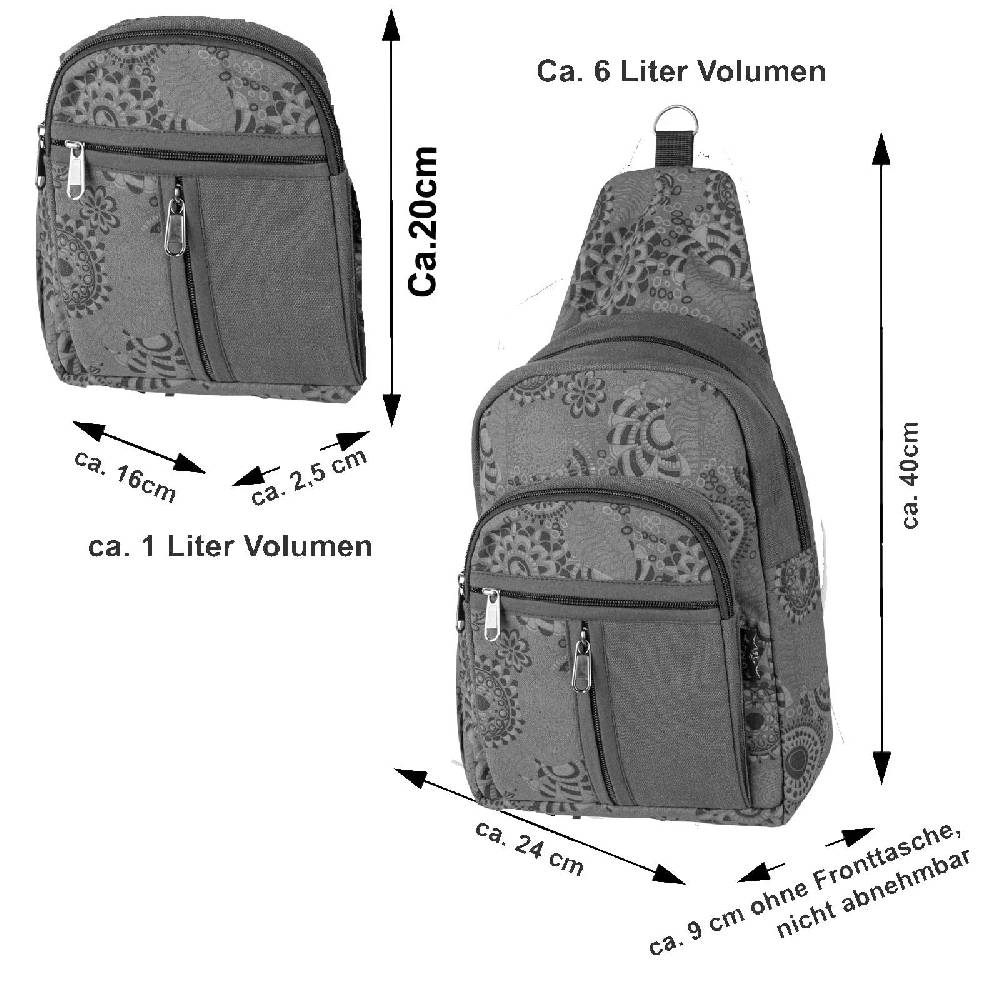 Kunst Und Magie Kunst Und Magie Sling Bag Schultertasche Hippie Goa Bodybag Crossbody Rucksack Bunt M