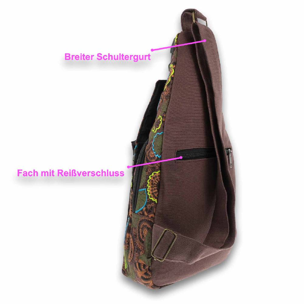 Kunst Und Magie Kunst Und Magie Sling Bag Schultertasche Hippie Goa Bodybag Crossbody Rucksack Bunt M