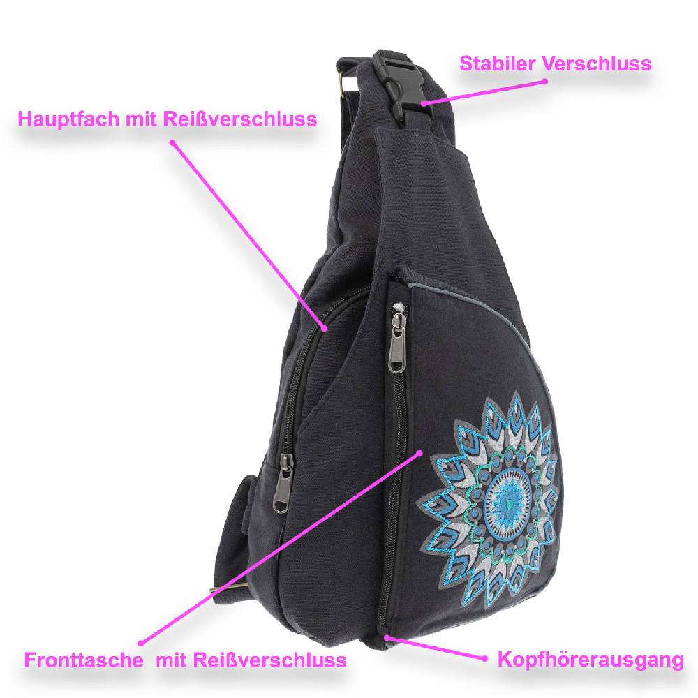 Kunst Und Magie Kunst Und Magie Slingbag Hippie Goa Bodybag Schultertasche Mandala Rucksack M