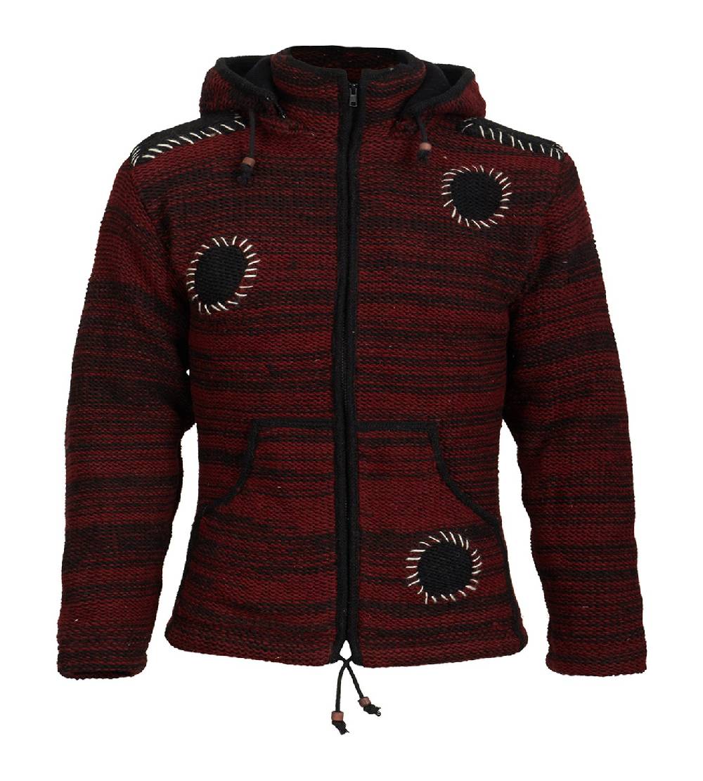 Kunst Und Magie Kunst und Magie Strickjacke mit Fleecefutter Strickpullover