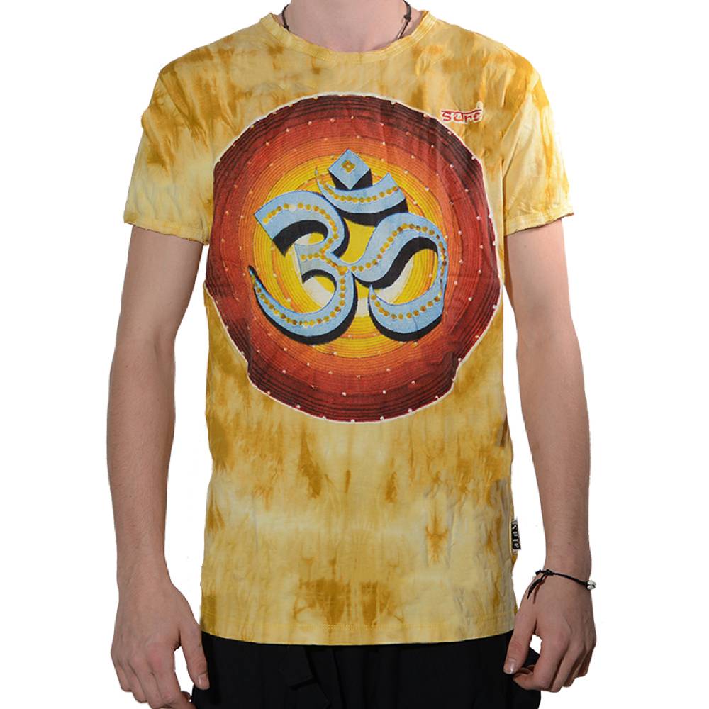 Kunst Und Magie Kunst Und Magie Sure 70er Retro T-Shirt OM Im Batik Look