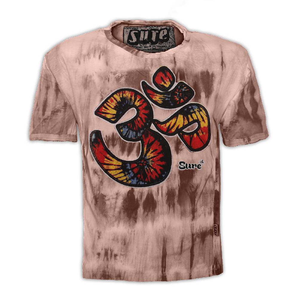 Kunst Und Magie Kunst Und Magie Sure Herren Buntes 70er Retro Hippie T-Shirt OM Im Batiklook