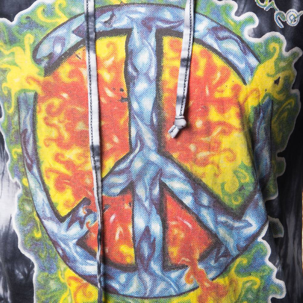 Kunst Und Magie Kunst Und Magie Sure Hoody Kapuzen Tie Dye Batik Shirt Mit "Peace" Motiv