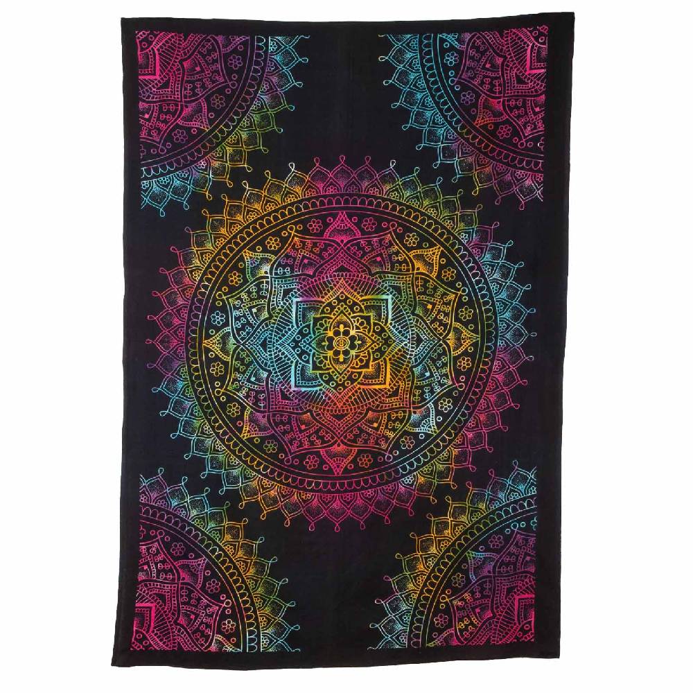 Kunst Und Magie Kunst Und Magie Tagesdecke Dekotuch Wandbehang Buntes Tuch Indien Mandala Ca. 200 X 135 Cm
