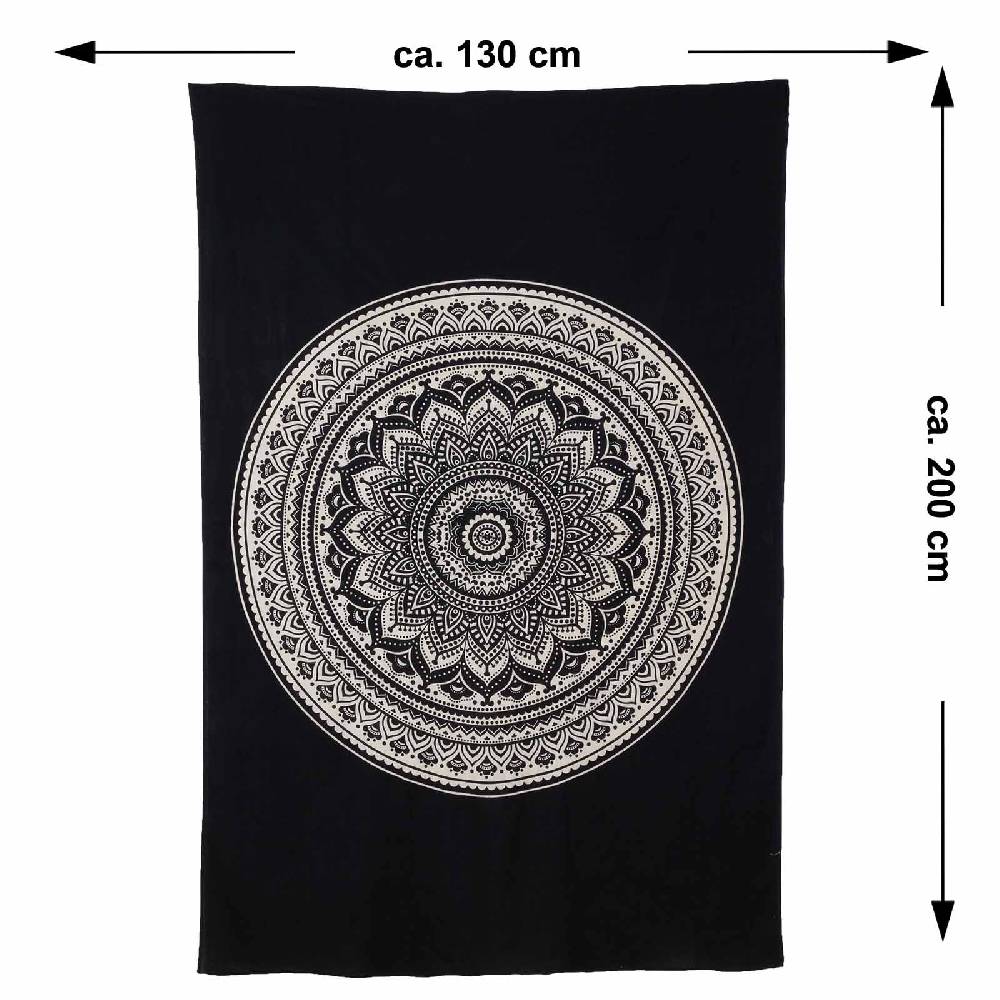 Kunst Und Magie Kunst Und Magie Tagesdecke Dekotuch Wandbehang Tuch Indien Mandala Ca. 200 X 135 Cm