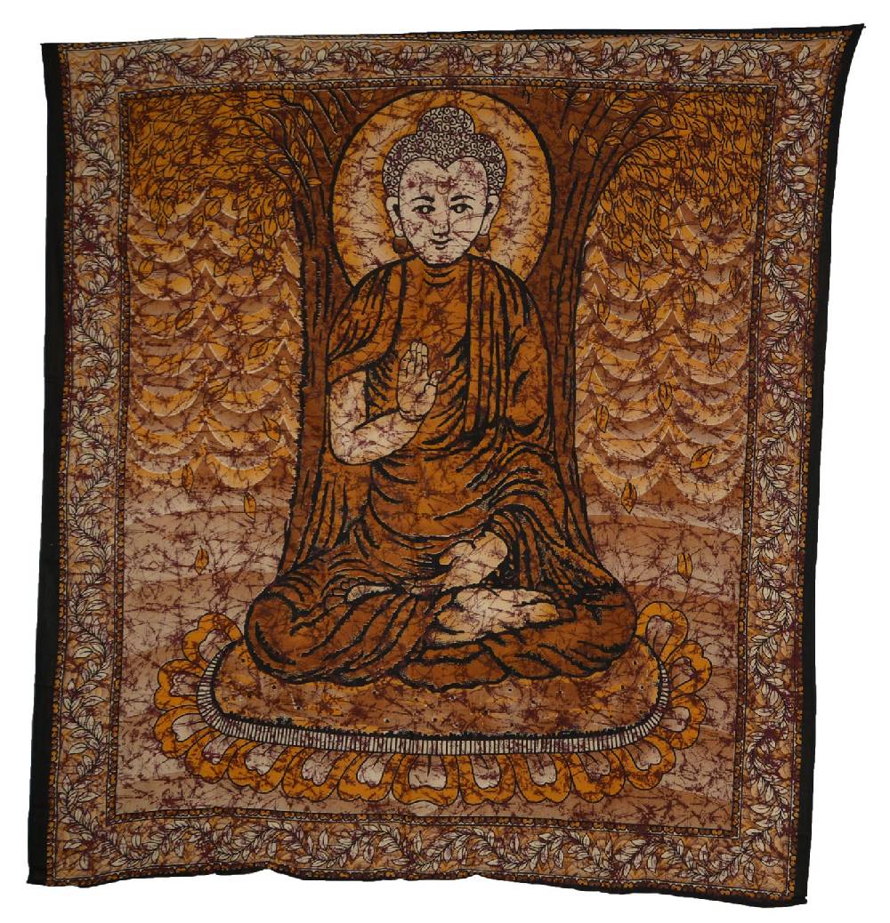 Kunst Und Magie Kunst Und Magie Tagesdecke Wandbehang Buddha Batik Tuch Goa 225 X215 Cm