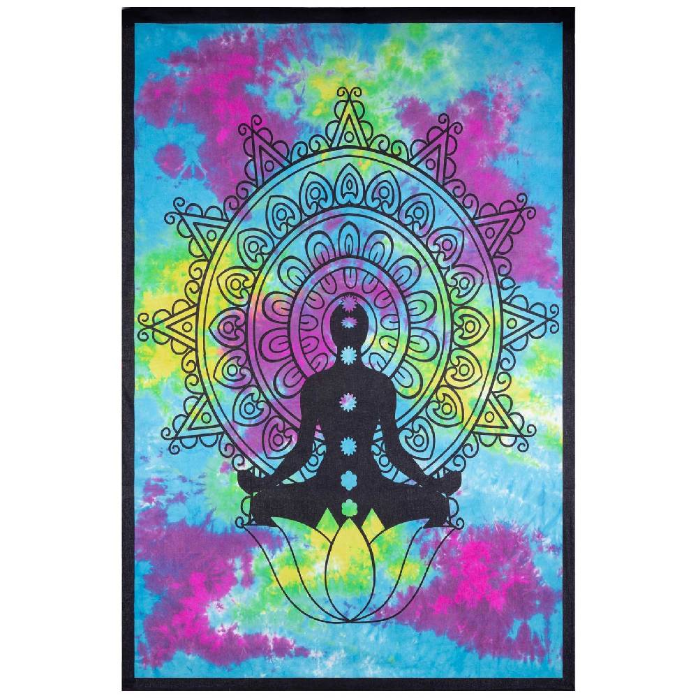 Kunst Und Magie Kunst Und Magie Tagesdecke Wandbehang Bunt Deko Tuch Buddha Chackra Meditation Ca.200x135cm