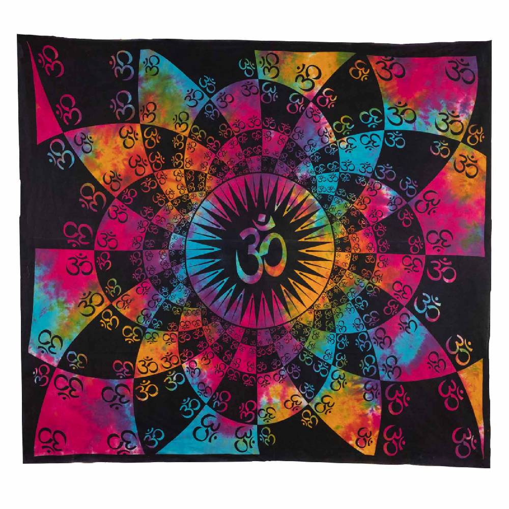 Kunst Und Magie Kunst Und Magie Tagesdecke Wandbehang Bunt Deko Tuch AUM OM Ca. 230 X 200cm