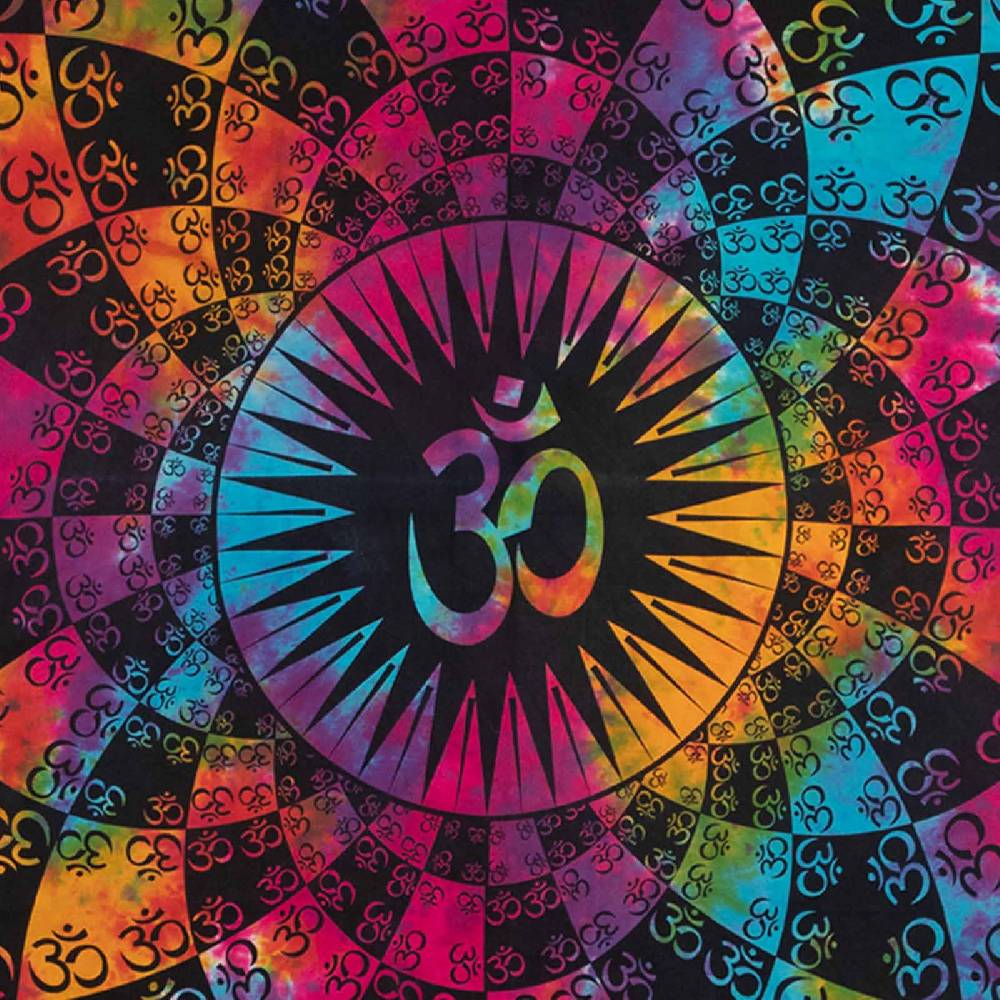 Kunst Und Magie Kunst Und Magie Tagesdecke Wandbehang Bunt Deko Tuch AUM OM Ca. 230 X 200cm