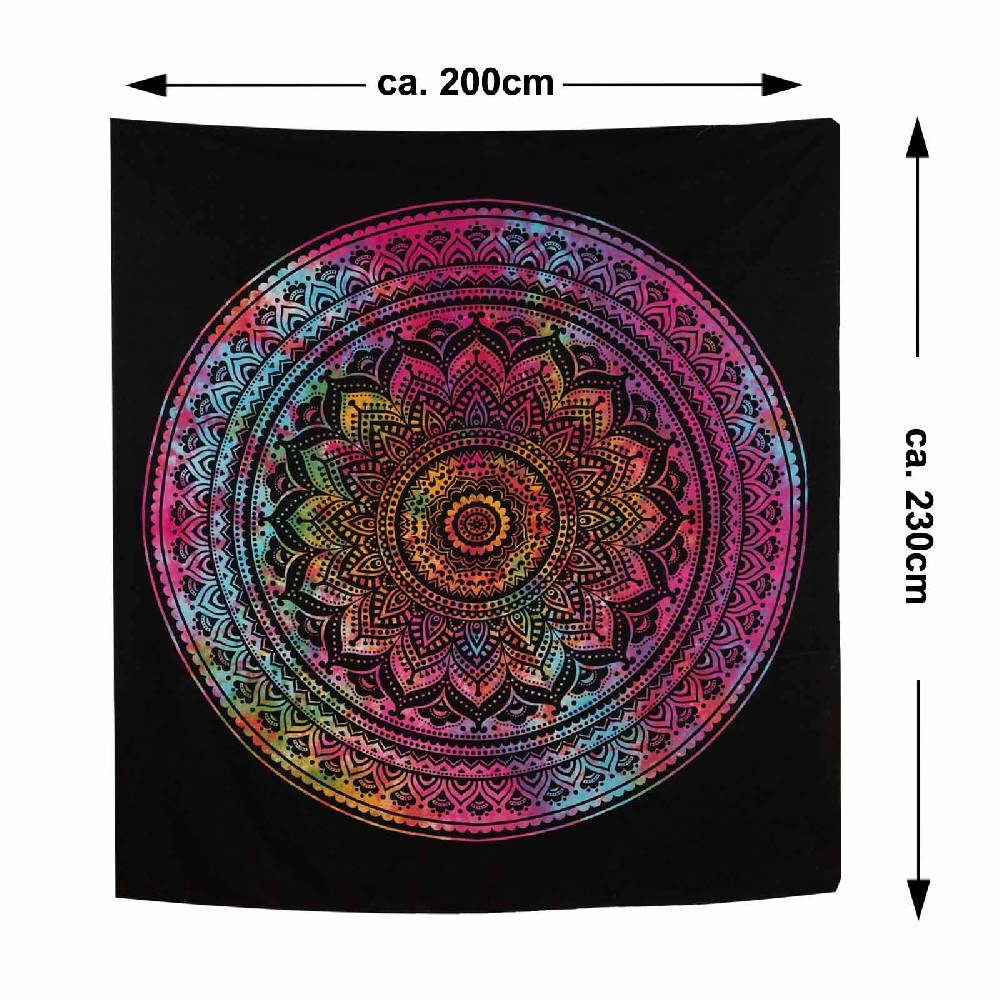 Kunst Und Magie Kunst Und Magie Tagesdecke Wandbehang Bunt Deko Tuch Mandala Bunt Ca. 200 X 230cm