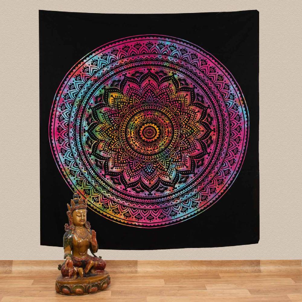 Kunst Und Magie Kunst Und Magie Tagesdecke Wandbehang Bunt Deko Tuch Mandala Bunt Ca. 200 X 230cm
