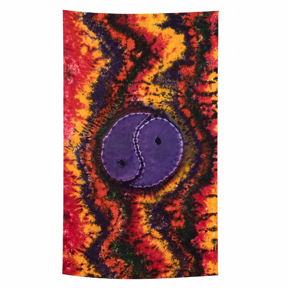 Kunst Und Magie Kunst Und Magie Tagesdecke Wandbehang Buntes Deko Tuch Ying & Yang Batik Ca135x200cm