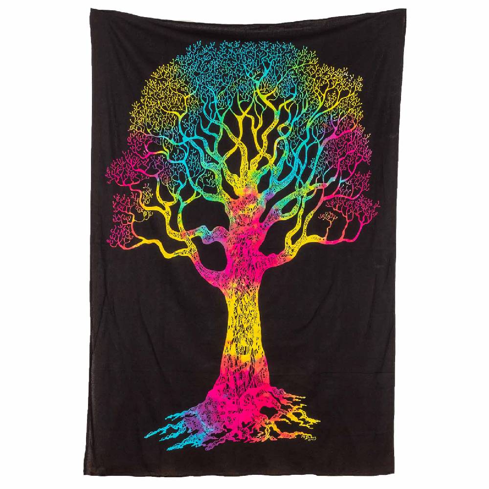 Kunst Und Magie Kunst Und Magie Tagesdecke Wandbehang Deko Tuch Baum Lebensbaum UV Aktiv Ca. 200 X 135 Cm