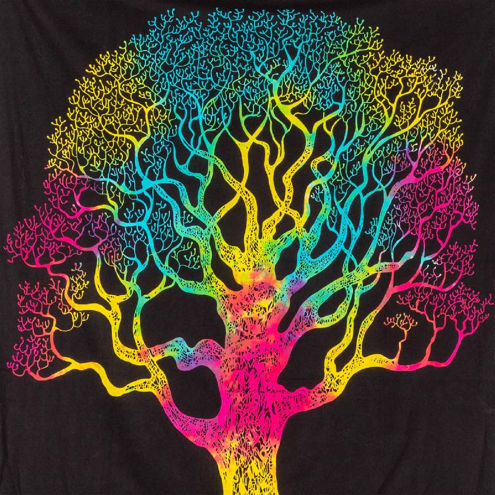 Kunst Und Magie Kunst Und Magie Tagesdecke Wandbehang Deko Tuch Baum Lebensbaum UV Aktiv Ca. 200 X 135 Cm