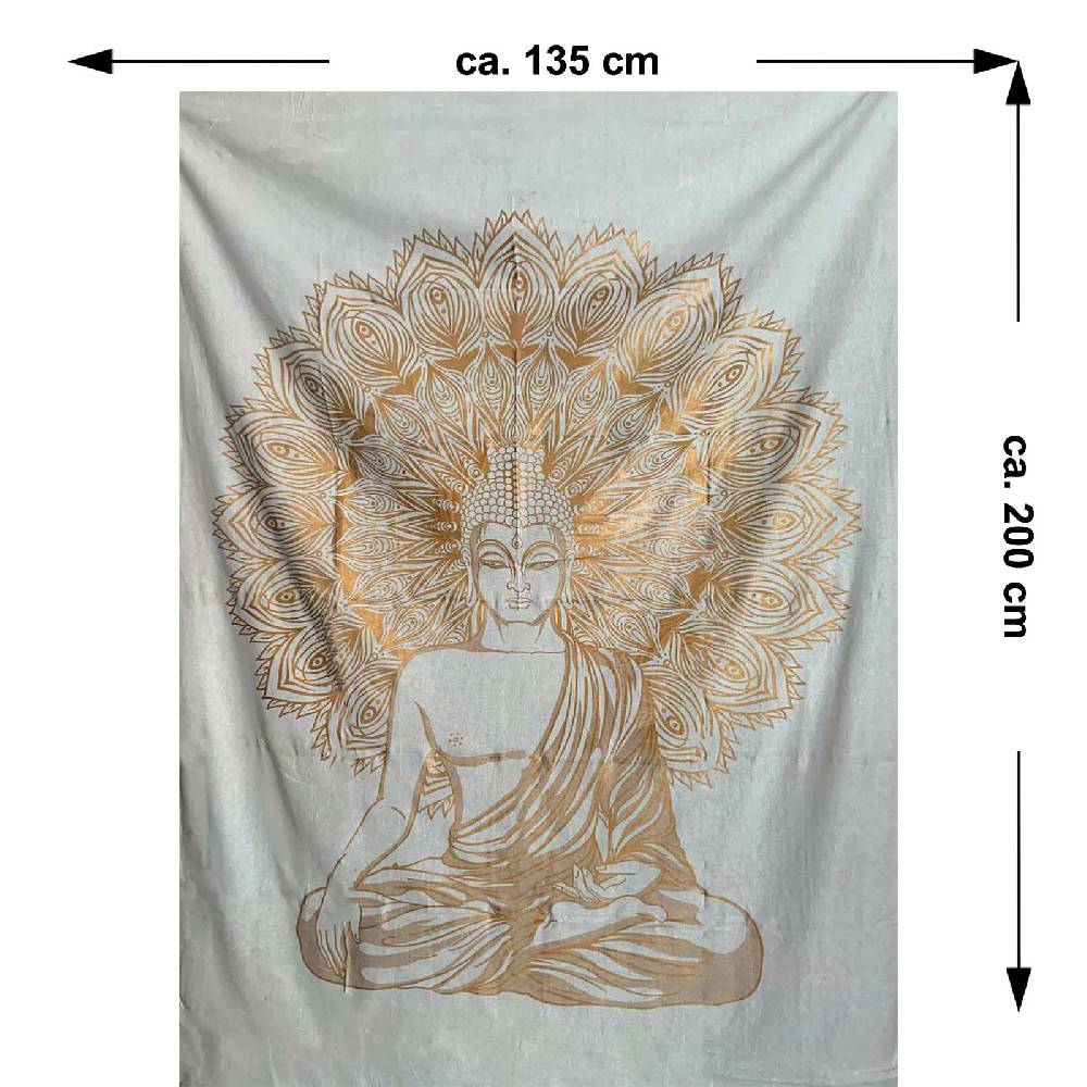 Kunst Und Magie Kunst Und Magie Tagesdecke Wandbehang Deko Tuch Buddha Meditation Ca. 200 X135cm
