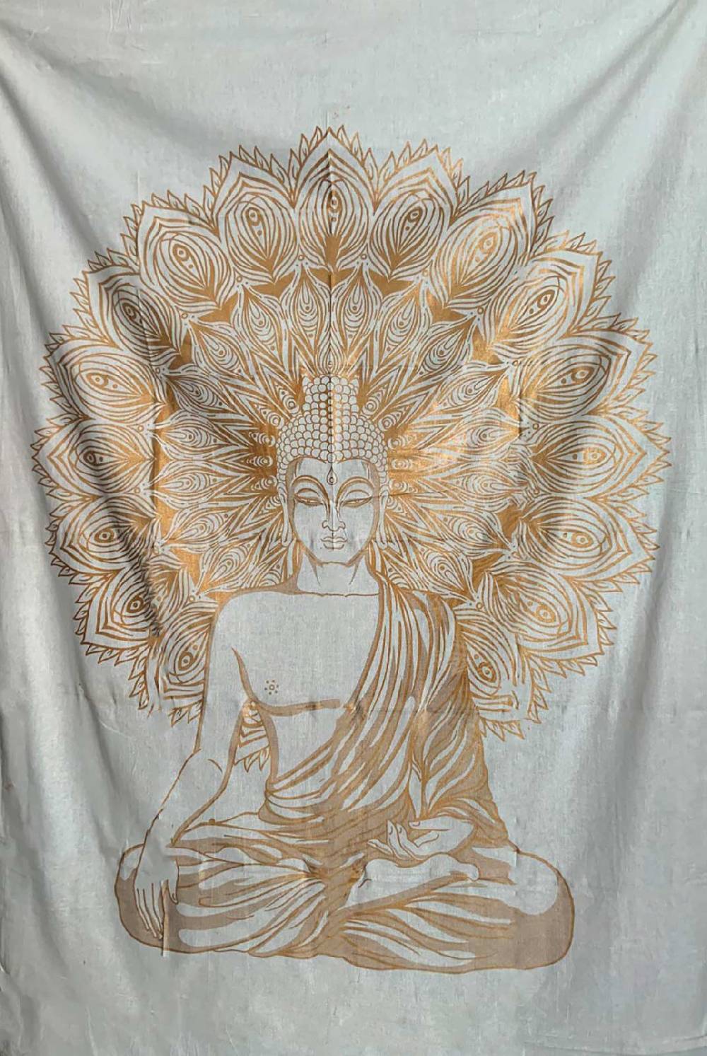 Kunst Und Magie Kunst Und Magie Tagesdecke Wandbehang Deko Tuch Buddha Meditation Gold Ca. 200 X 230cm