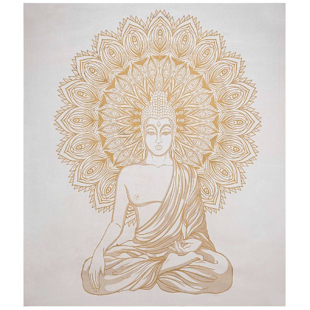 Kunst Und Magie Kunst Und Magie Tagesdecke Wandbehang Deko Tuch Buddha Meditation Gold Ca. 200 X 230cm