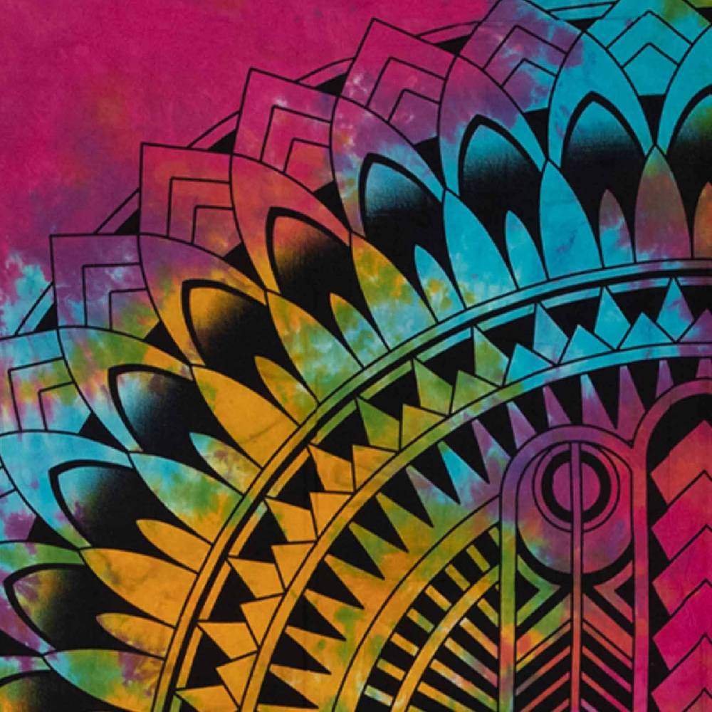 Kunst Und Magie Kunst Und Magie Tagesdecke Wandbehang Deko Tuch Bunte Hamsa Hand Ca. 200 X 230cm