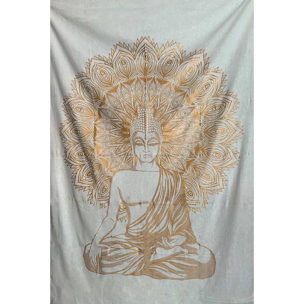 Kunst Und Magie Kunst und Magie Tagesdecke Wandbehang Deko Tuch Buddha Meditation ca. 200 x135cm