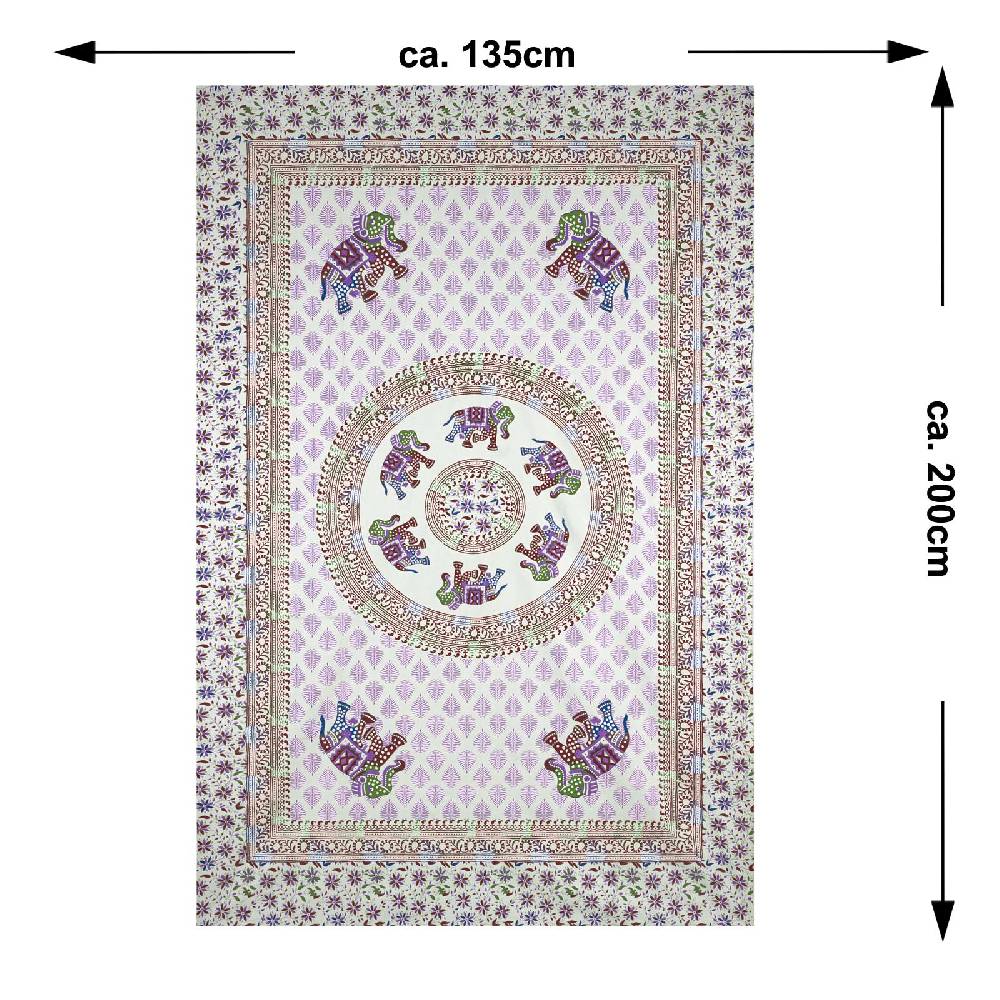 Kunst Und Magie Kunst Und Magie Tagesdecke Wandbehang Deko Tuch Elefant Mandala Ca 135 X 200cm