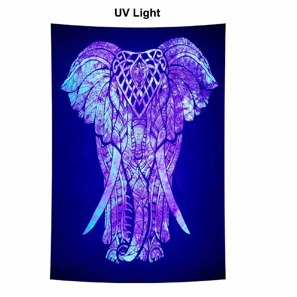 Kunst Und Magie Kunst Und Magie Tagesdecke Wandbehang Deko Tuch Elefant UV Aktiv Ca. 200 X 135 Cm