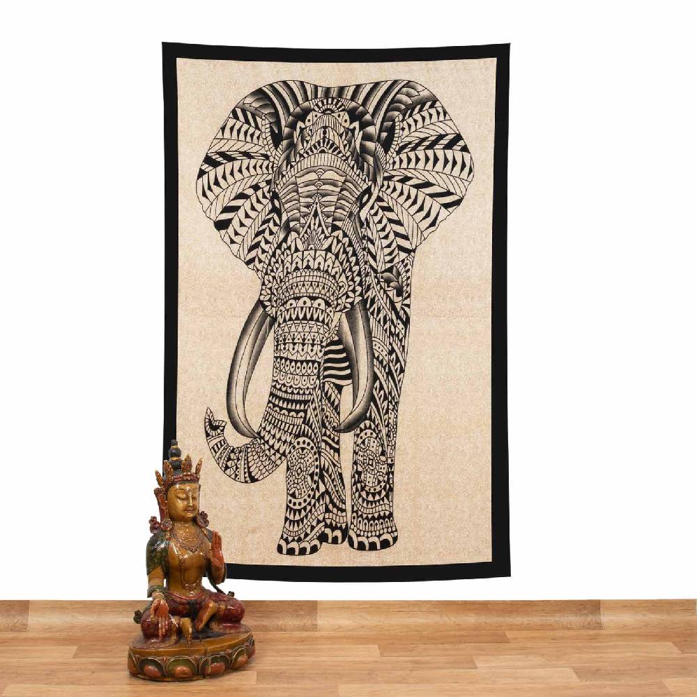 Kunst Und Magie Kunst Und Magie Tagesdecke Wandbehang Deko Tuch Elefant UV Aktiv Ca. 200 X 135 Cm