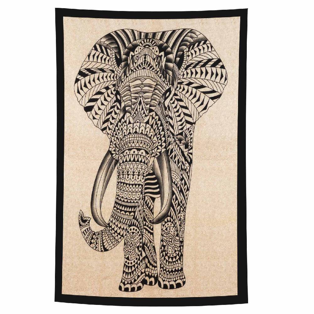Kunst Und Magie Kunst Und Magie Tagesdecke Wandbehang Deko Tuch Elefant UV Aktiv Ca. 200 X 135 Cm