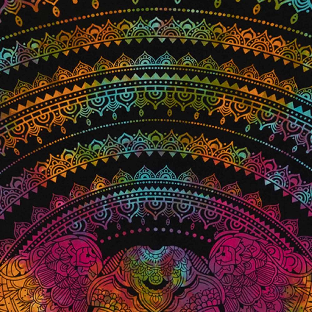 Kunst Und Magie Kunst Und Magie Tagesdecke Wandbehang Deko Tuch Elefantenkopf Mandala Ca. 200 X 135 Cm