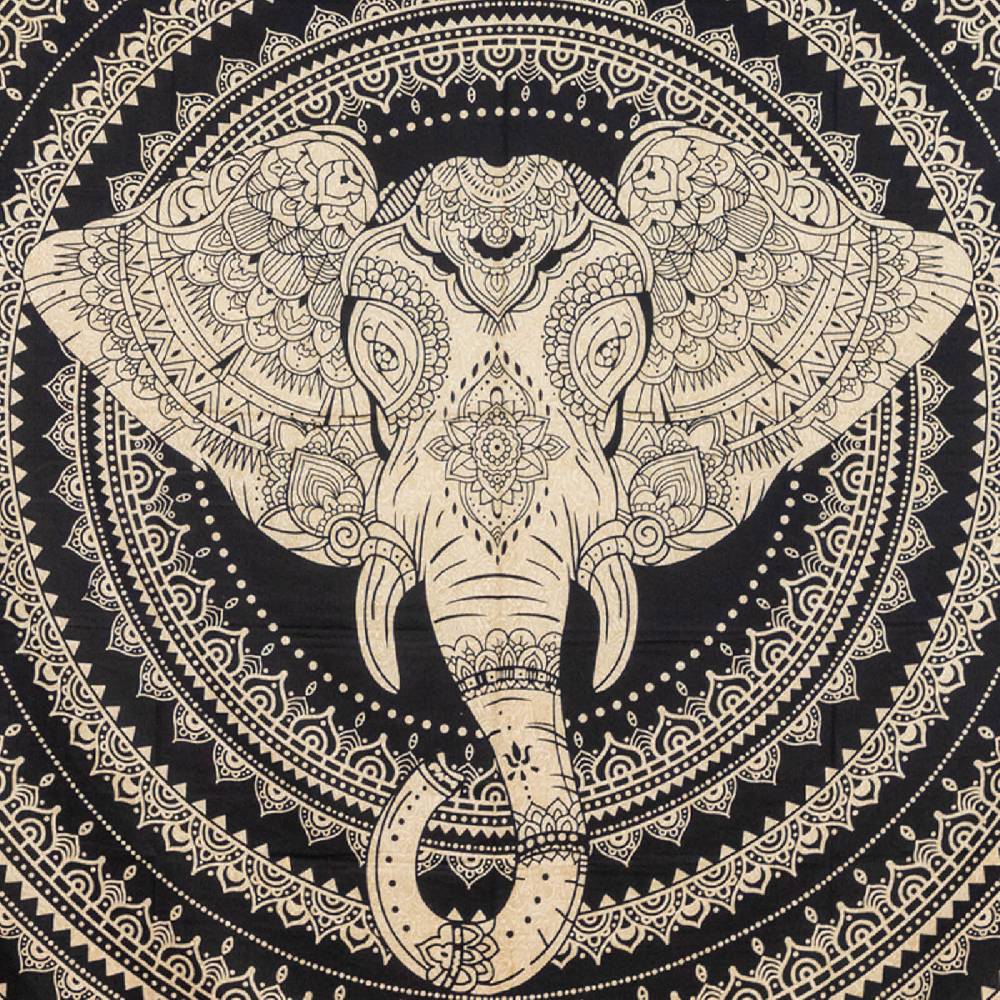 Kunst Und Magie Kunst Und Magie Tagesdecke Wandbehang Deko Tuch Elefanten Mandala Ca. 200 X 230cm