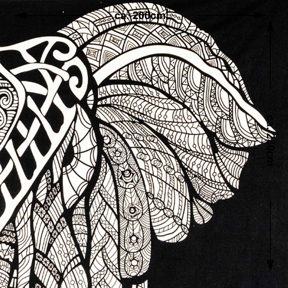 Kunst Und Magie Kunst Und Magie Tagesdecke Wandbehang Deko Tuch Elefant UV Aktiv Ca. 195 X 138 Cm