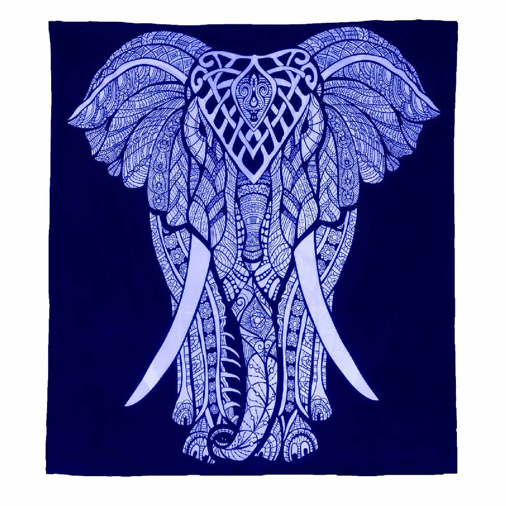 Kunst Und Magie Kunst Und Magie Tagesdecke Wandbehang Deko Tuch Elefant UV Aktiv Ca. 195 X 138 Cm