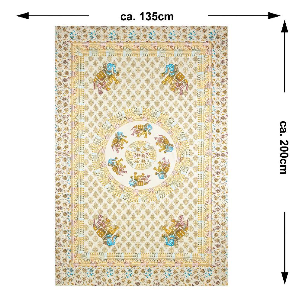Kunst Und Magie Kunst Und Magie Tagesdecke Wandbehang Deko Tuch Elefant Mandala Ca 135 X 200cm