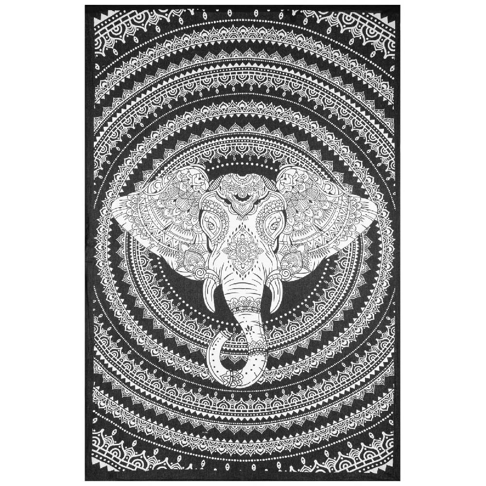 Kunst Und Magie Kunst Und Magie Tagesdecke Wandbehang Deko Tuch Elefant Mandala Ca 135 X 200cm
