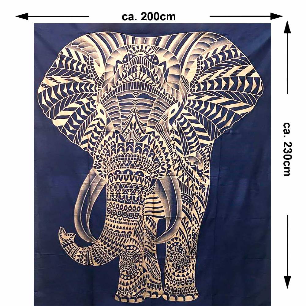 Kunst Und Magie Kunst Und Magie Tagesdecke Wandbehang Deko Tuch Goldener Elefant Ca. 200 X 230cm
