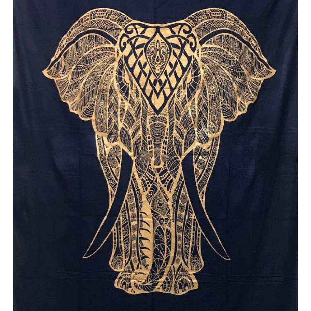 Kunst Und Magie Kunst Und Magie Tagesdecke Wandbehang Deko Tuch Goldener Elefant Ca. 200 X 230cm