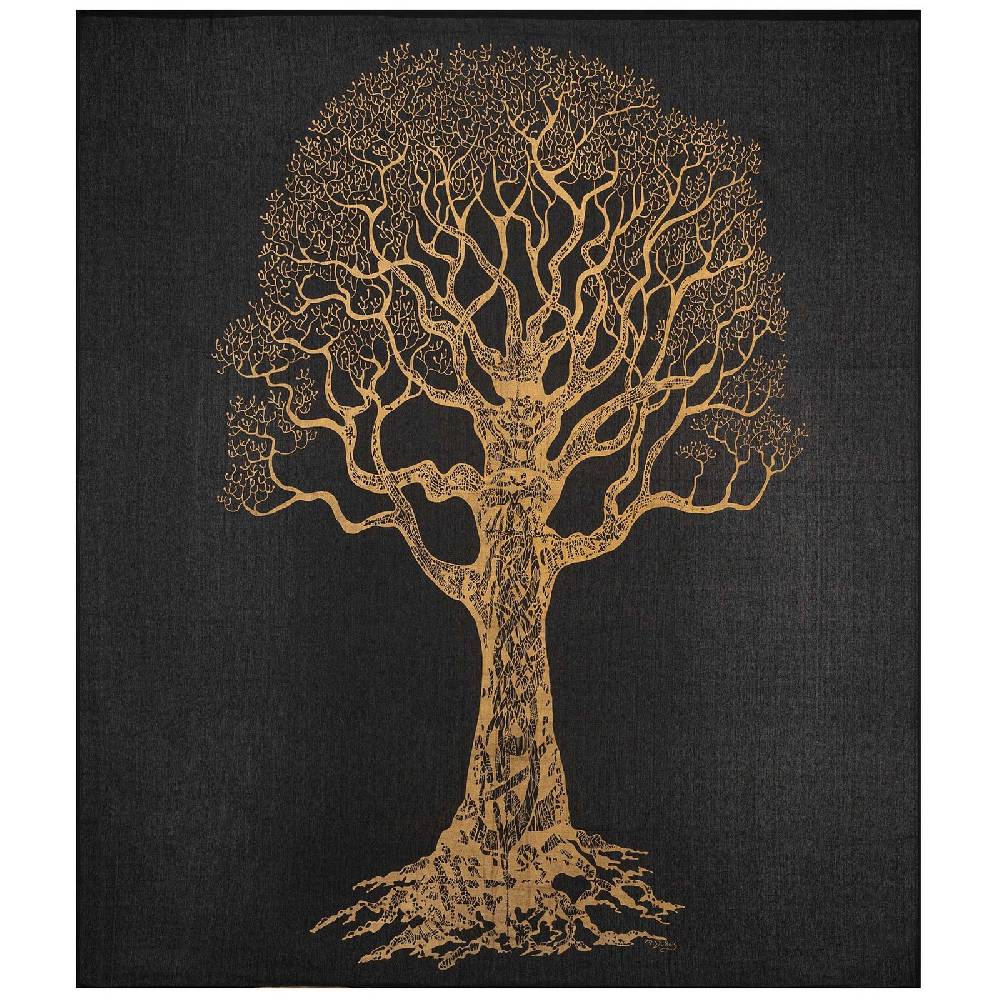 Kunst Und Magie Kunst Und Magie Tagesdecke Wandbehang Deko Tuch Goldener Baum Ca. 200 X 230cm XL