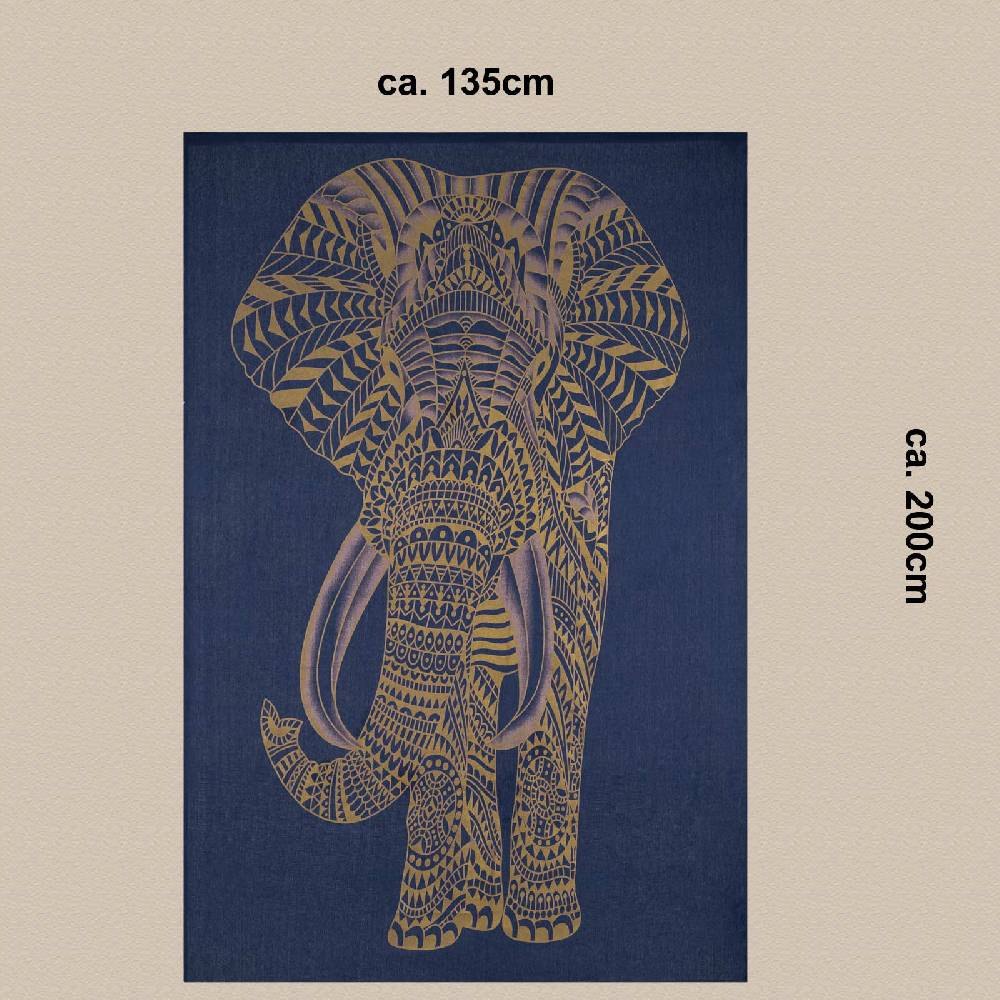 Kunst Und Magie Kunst Und Magie Tagesdecke Wandbehang Deko Tuch Goldener Elefant Ca. 200 X135cm