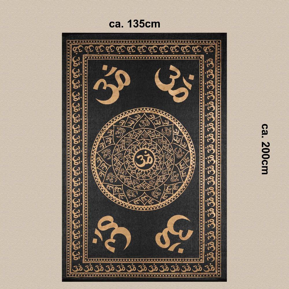 Kunst Und Magie Kunst Und Magie Tagesdecke Wandbehang Deko Tuch Golden Om Ca. 200 X135cm