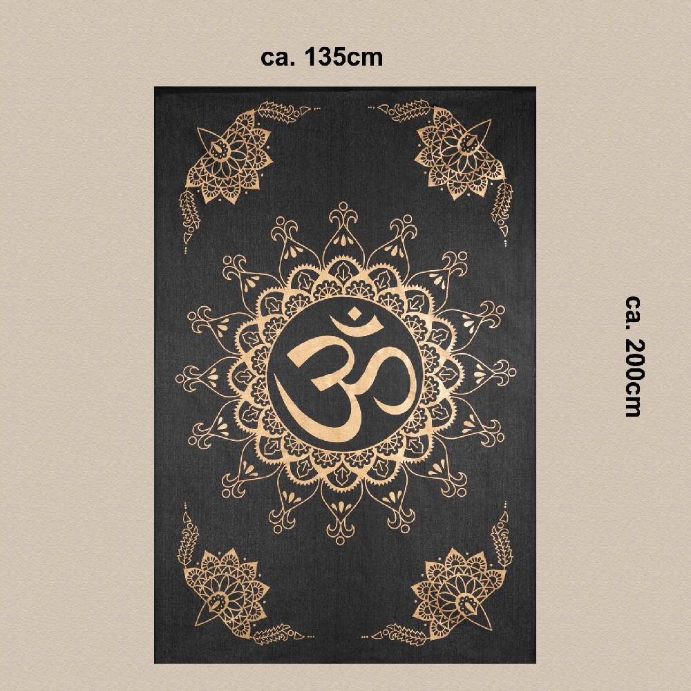 Kunst Und Magie Kunst Und Magie Tagesdecke Wandbehang Deko Tuch Golden Om Ca. 200 X135cm