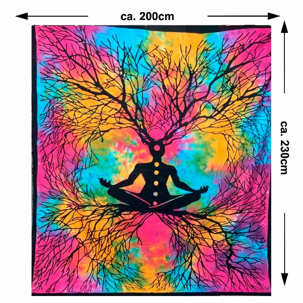 Kunst Und Magie Kunst Und Magie Tagesdecke Wandbehang Erdung Deko Tuch Chakra Yoga Root Meditation Ca. 200 X 230cm