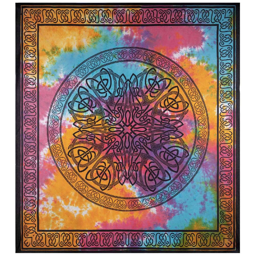 Kunst Und Magie Kunst Und Magie Tagesdecke Wandbehang Keltisch Tuch Buntes Celtic Mandala Ca. 210 X 225cm