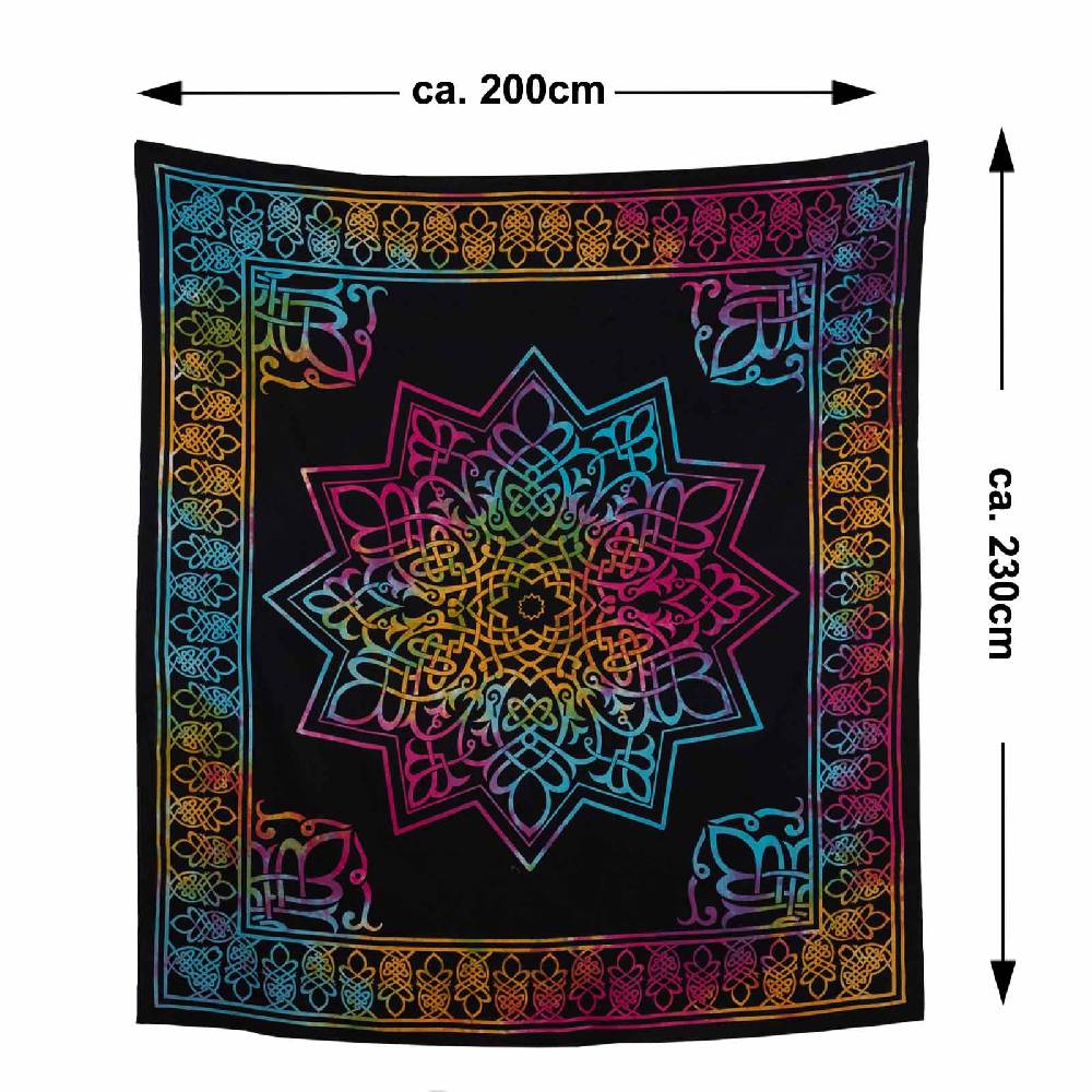 Kunst Und Magie Kunst Und Magie Tagesdecke Wandbehang Stern Deko Star Tuch Mandala Bunt Ca. 200 X 230cm