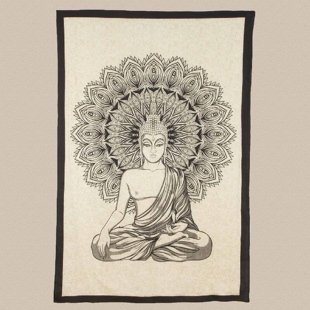 Kunst Und Magie Kunst Und Magie Tagesdecke Wandbehang Tuch Buddha Mandala Ca. 200 X 135 Cm