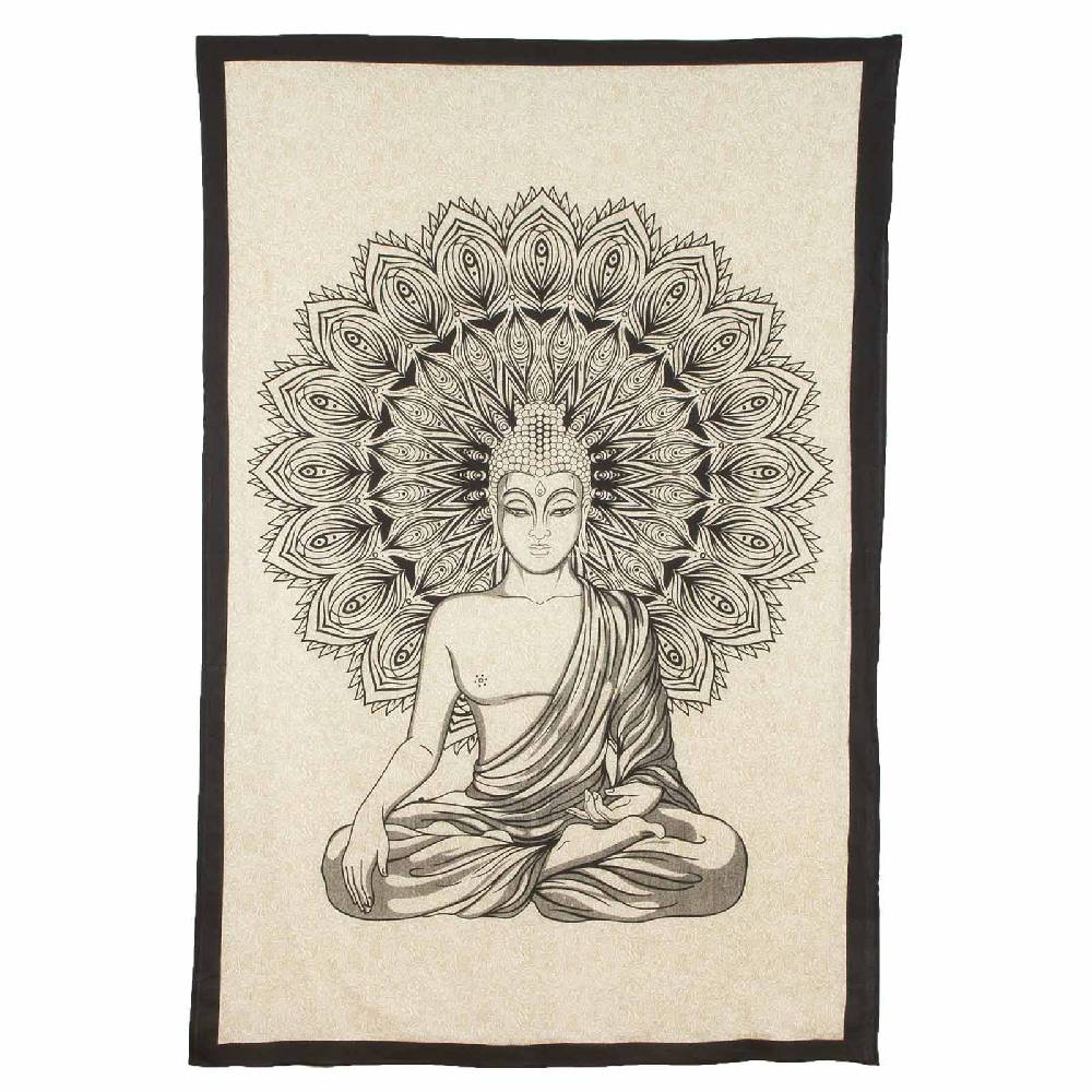 Kunst Und Magie Kunst Und Magie Tagesdecke Wandbehang Tuch Buddha Mandala Ca. 200 X 135 Cm