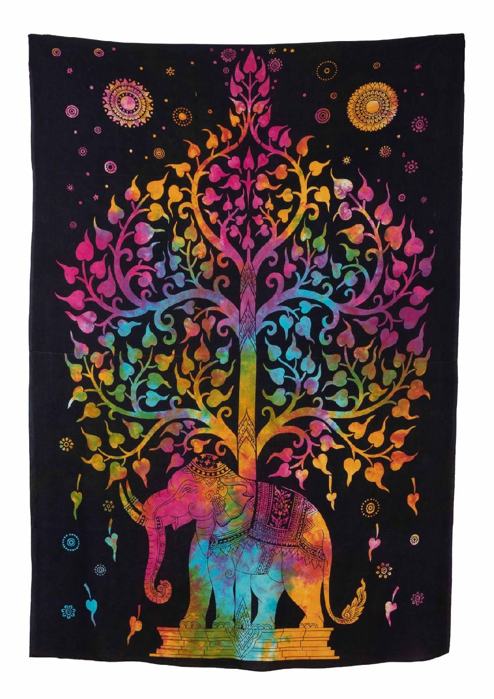 Kunst Und Magie Kunst Und Magie Tagesdecke Wandbehang Tuch Elefanten Mandala Ca. 200 X 135 Cm