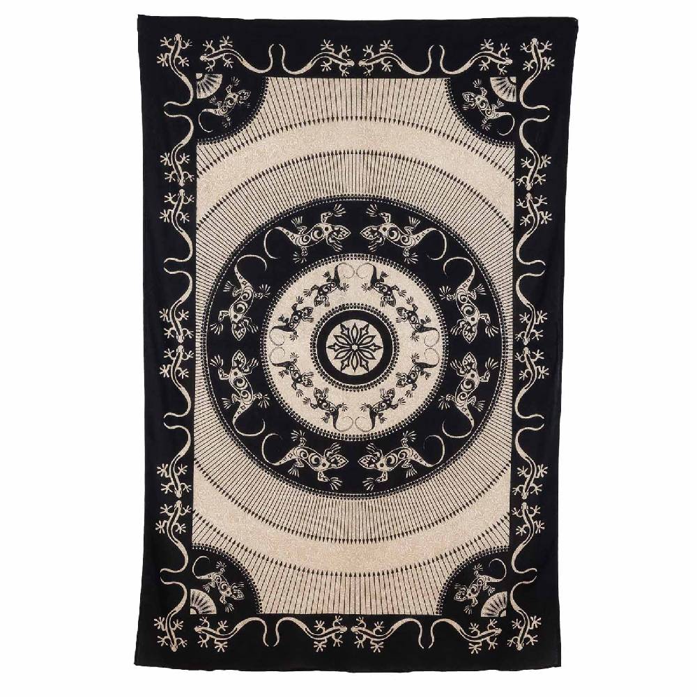 Kunst Und Magie Kunst Und Magie Tagesdecke Wandbehang Tuch Gecko Mandala Ca. 200 X 135 Cm